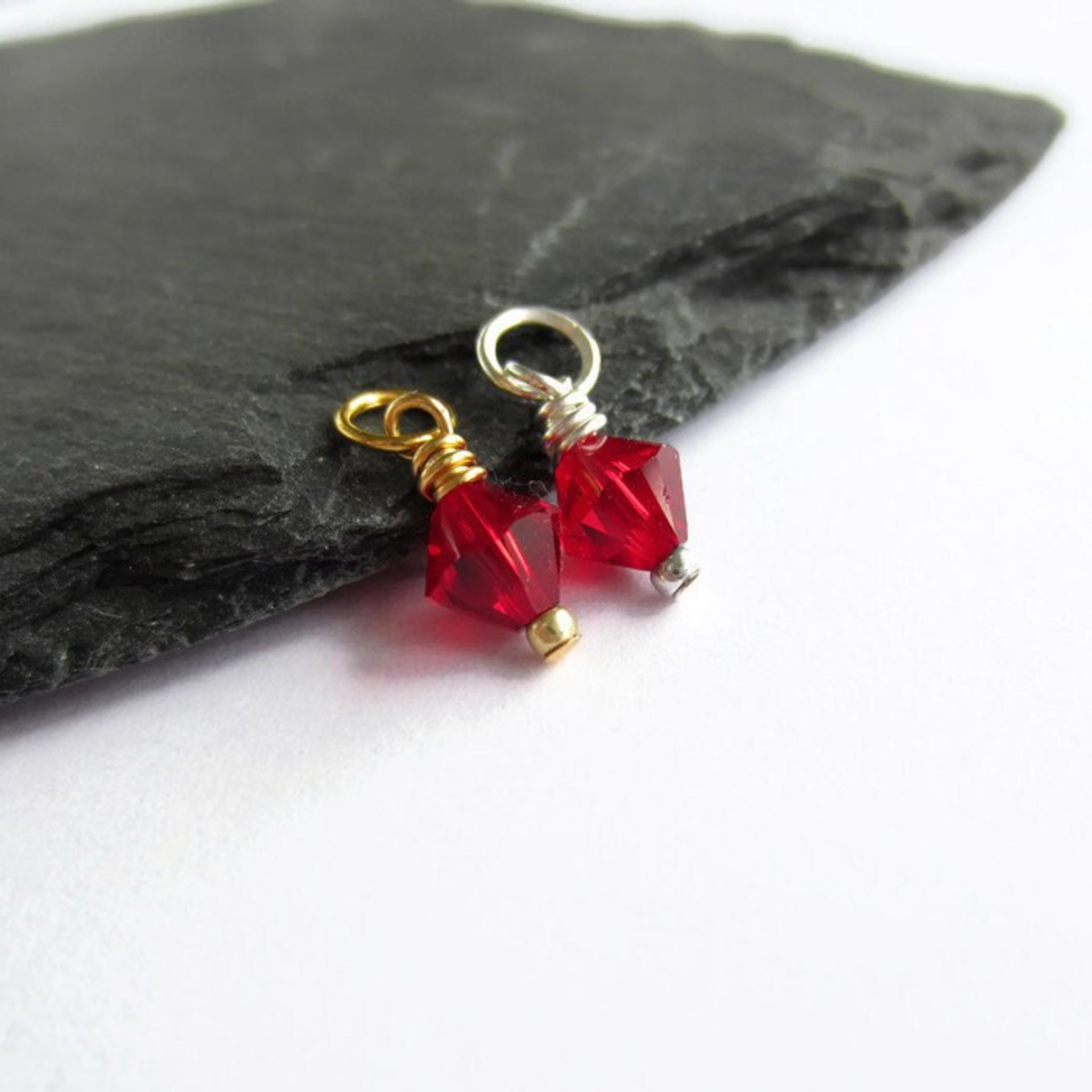 Siam Red Crystal Charm  ~ Handmade by The Tiny Tree Frog Jewellery