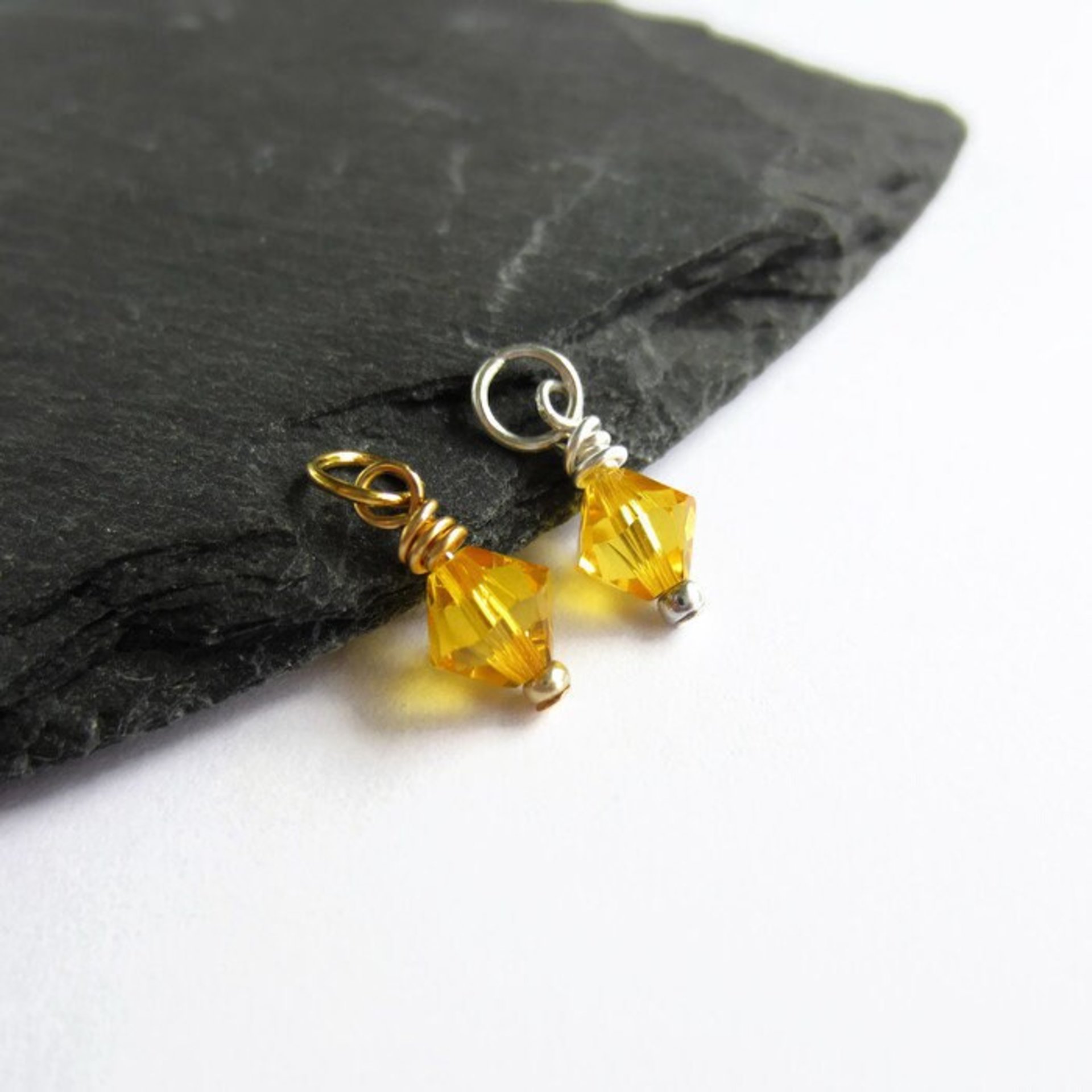 Sunflower Yellow Crystal Charm ~ Handmade by The Tiny Tree Frog Jewellery