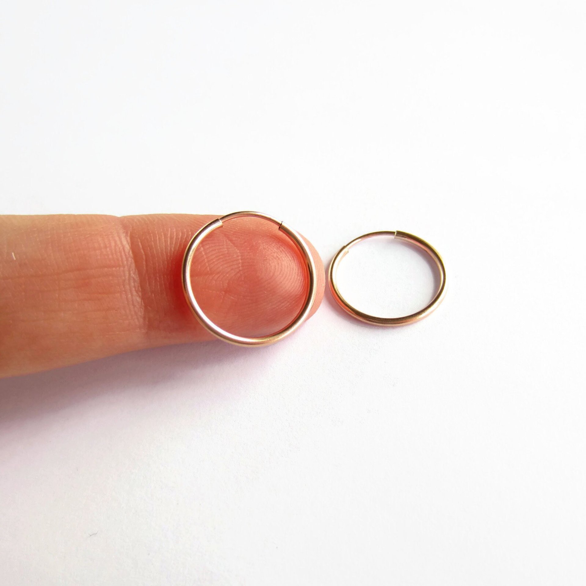 Single or Pair of 16mm 14K Rose Gold Filled Hoop Earrings ~ The Tiny Tree Frog Jewellery