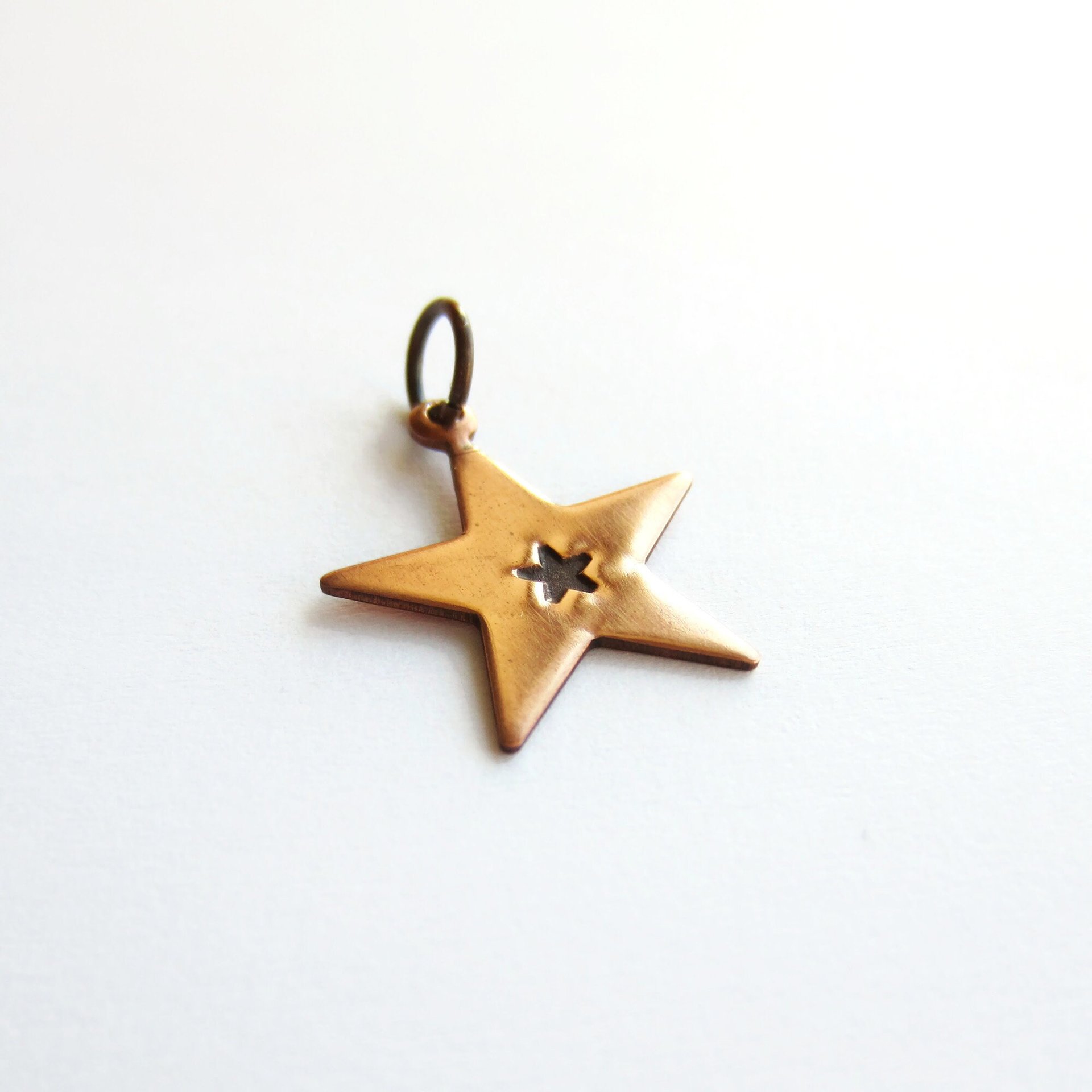Hand Stamped Copper Star Charm ~ Handmade by The Tiny Tree Frog Jewellery