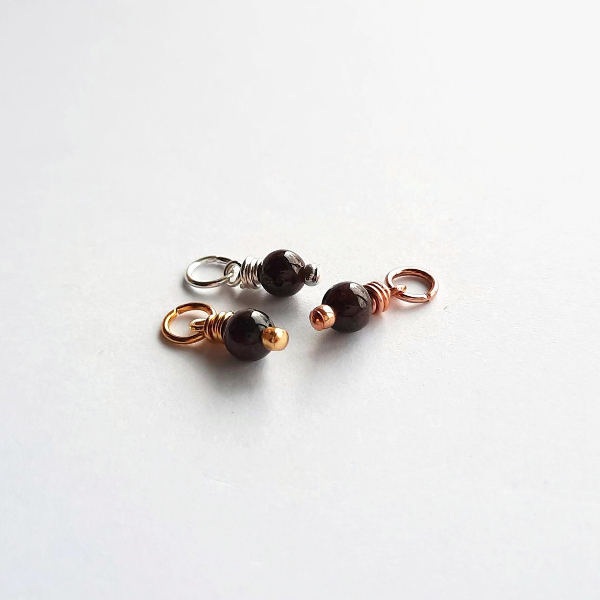 Garnet Gemstone Charm ~ January Birthstone ~ Handmade by The Tiny Tree Frog Jewellery