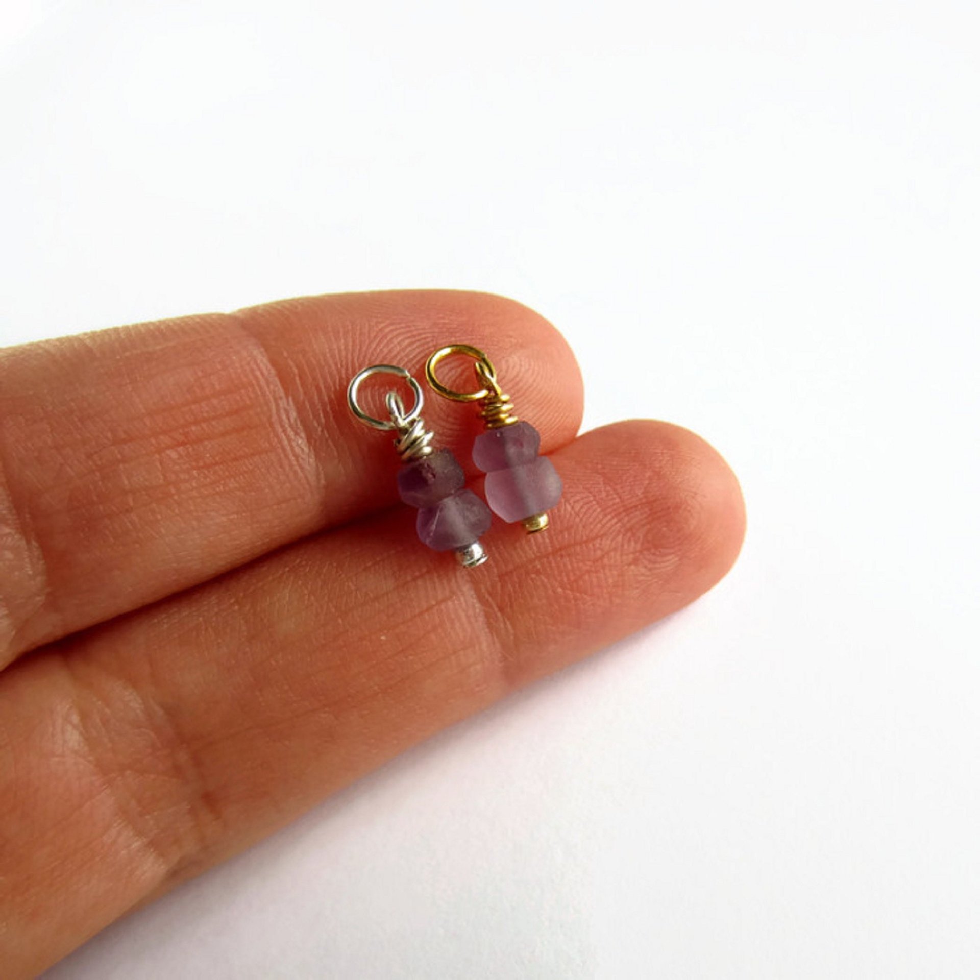 Raw Amethyst Gemstone Charm ~ February Birthstone ~ Handmade by The Tiny Tree Frog Jewellery
