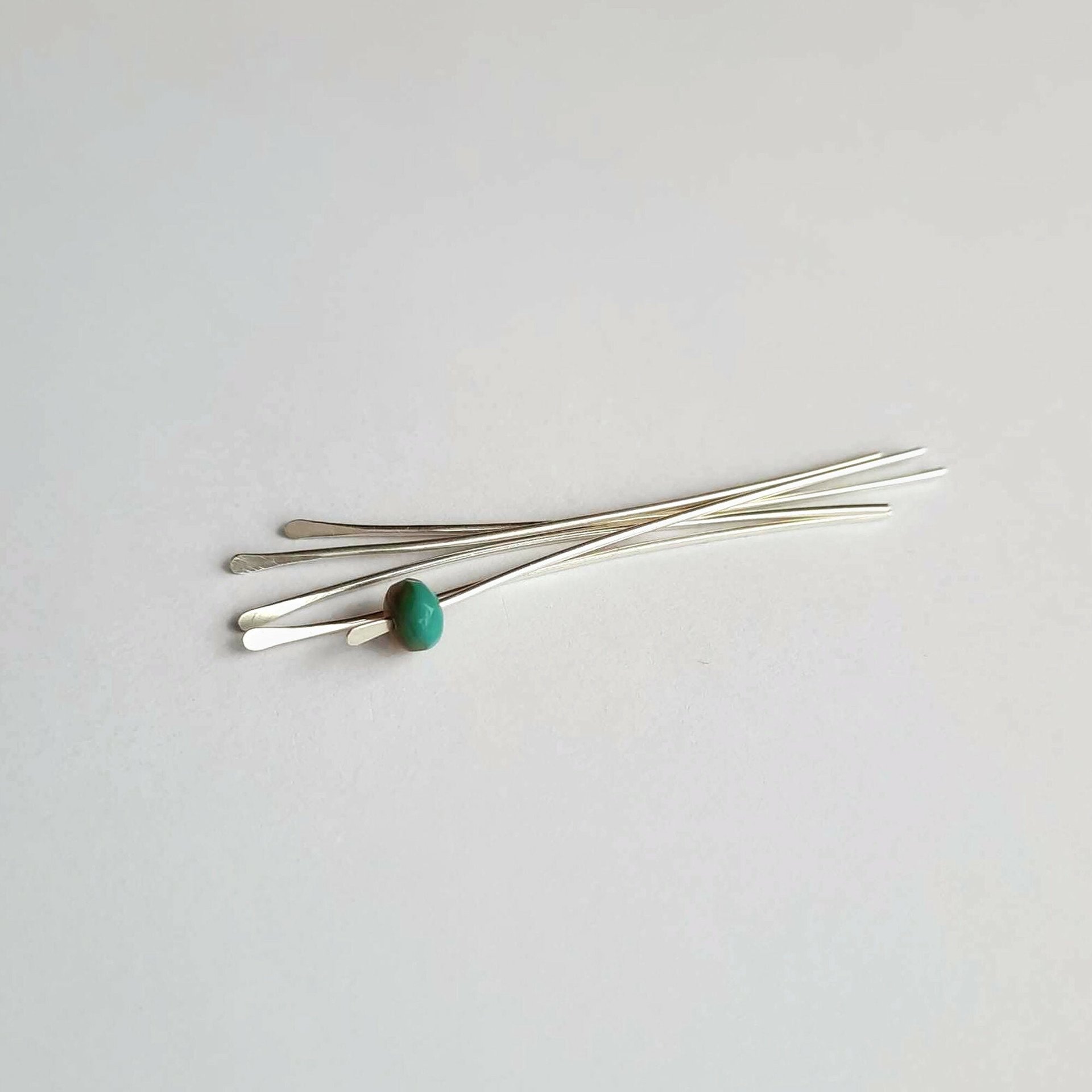 Hammered Sterling Silver Paddle Head Pins ~ Set of 10 ~ Handmade by The Tiny Tree Frog Jewellery