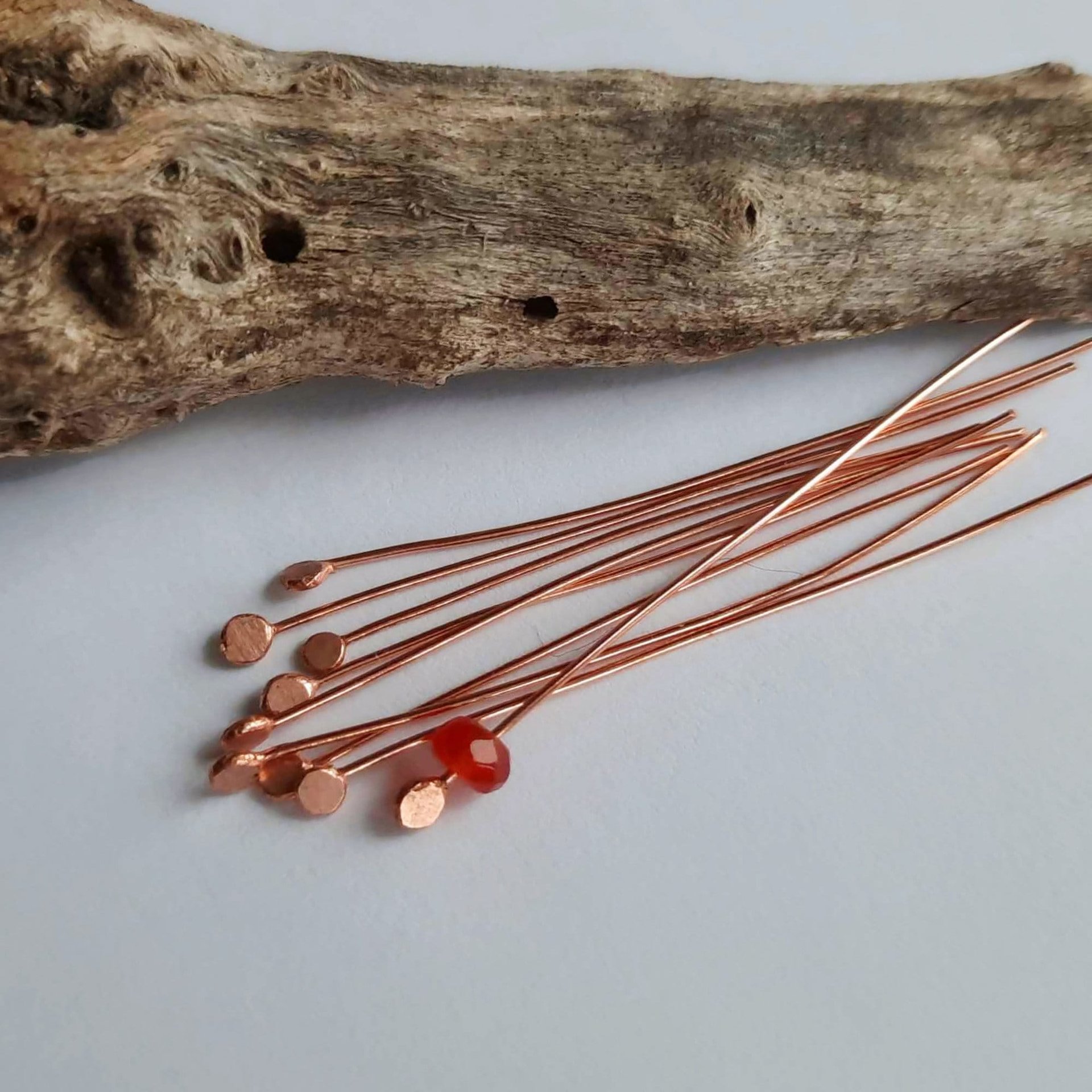 Flat Round Tip Copper Head Pins ~ Artisan Made by The Tiny Tree Frog Jewellery