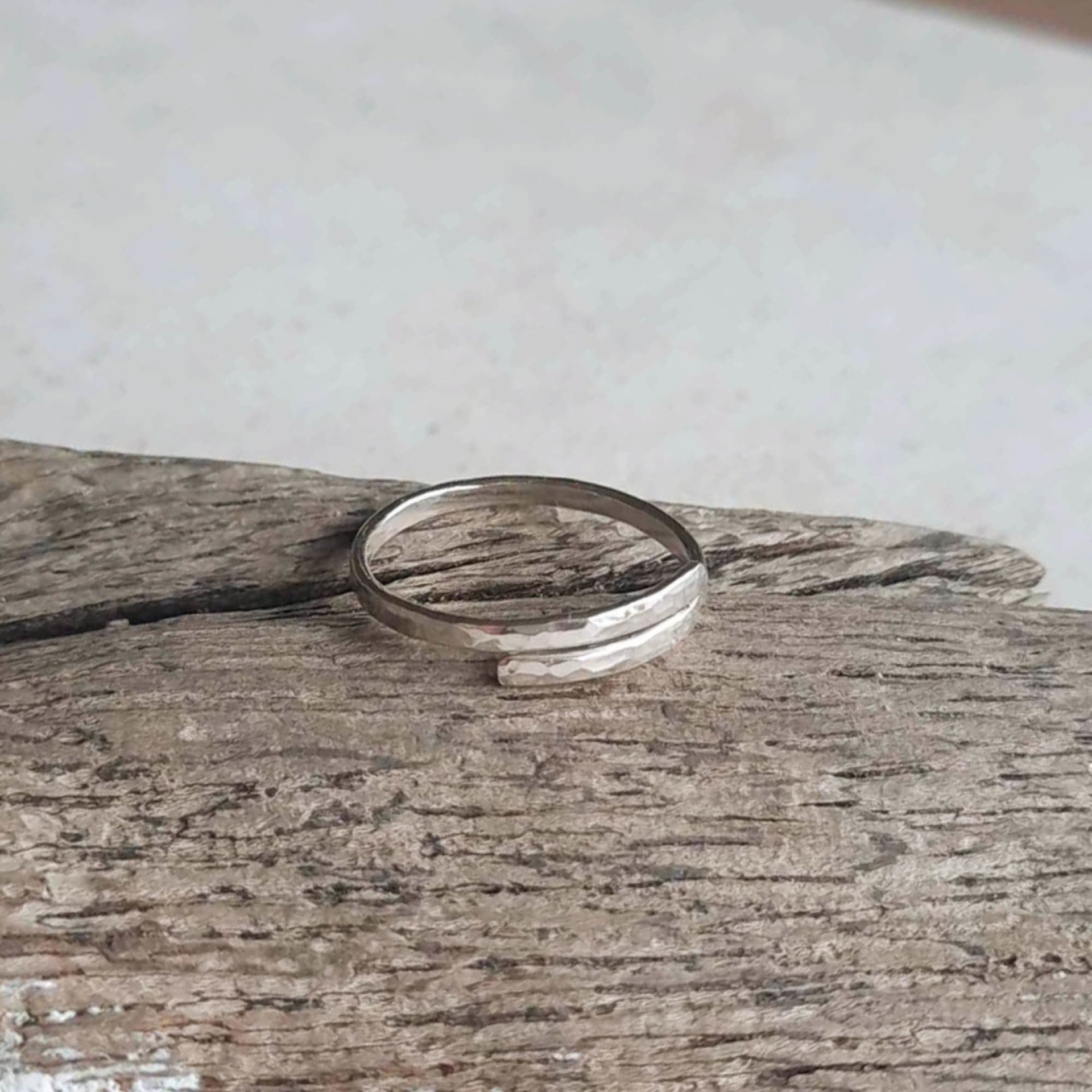 Recycled sterling silver adjustable spiral finger, midi or thumb ring, hand crafted The Tiny Tree Frog Jewellery