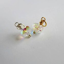 Clear Crystal AB Rondelle Charm ~ Handmade by The Tiny Tree Frog Jewellery