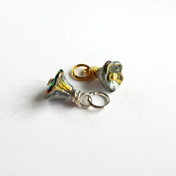 Tiny Crystal Vitrail Glass Flower Charm ~ Handmade by The Tiny Tree Frog Jewellery
