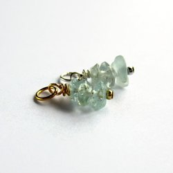Aquamarine Gemstone Stack Charm ~ March Birthstone ~ Handmade by The Tiny Tree Frog Jewellery