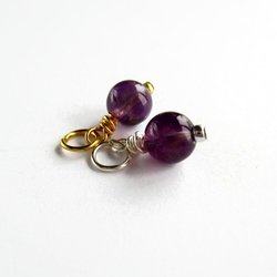 Amethyst Gemstone Charm ~ February Birthstone ~ Handmade by The Tiny Tree Frog Jewellery
