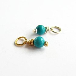 Tiny Turquoise Gemstone Charm ~ December Birthstone ~ Handmade by The Tiny Tree Frog Jewellery