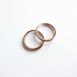 Single or Pair of 11mm 14K Rose Gold Filled Huggie Hoop Earrings ~ The Tiny Tree Frog Jewellery