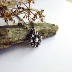 Oxidised Fine Silver Daisy Necklace ~ April Birth Flower ~ Handmade by The Tiny Tree Frog Jewellery
