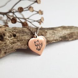 Hand Stamped Copper Fox Necklace ~ Handmade by The Tiny Tree Frog Jewellery