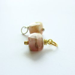 Rustic Peruvian Pink Opal Gemstone Charm ~ October Birthstone ~ Handmade by The Tiny Tree Frog Jewellery