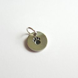 Hand Stamped Sterling Silver Paw Print Charm ~ Handmade by The Tiny Tree Frog Jewellery
