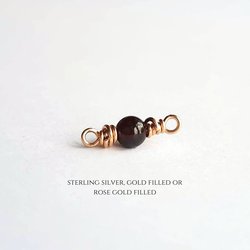 Tiny Red Garnet Gemstone Connector ~ January Birthstone ~ Handmade by The Tiny Tree Frog Jewellery