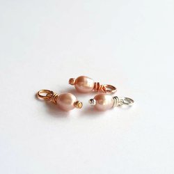 Small Pink Freshwater Pearl Charm ~ June Birthstone ~ Handmade by The Tiny Tree Frog Jewellery