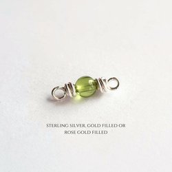 Tiny Green Peridot Gemstone Connector ~ August Birthstone ~ Handmade by The Tiny Tree Frog Jewellery