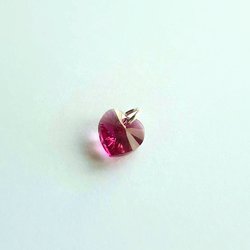 Fuchsia Pink Crystal Heart Charm ~ Handmade by The Tiny Tree Frog Jewellery