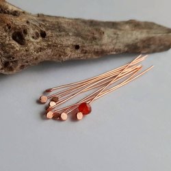 Flattened Ball End Copper Head Pins ~ Handmade by The Tiny Tree Frog Jewellery