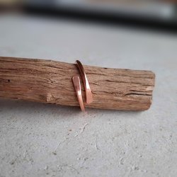 Plain, adjustable copper wrap ring, handmade by The Tiny Tree Frog Jewellery