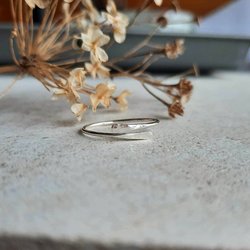 Thin hammered recycled sterling silver adjustable wrap ring, handmade by The Tiny Tree Frog Jewellery