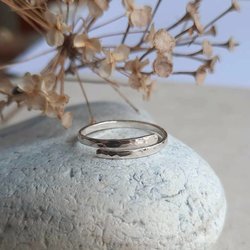 Slim hammered sterling silver wrap around band ring, handmade by The Tiny Tree Frog Jewellery