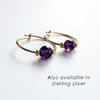 Amethyst Gemstone Beaded Hoop Earrings ~ February Birthstone ~ Handmade by The Tiny Tree Frog Jewellery