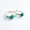 Turquoise Gemstone & Glass Beaded Gold Filled Hoop Earrings ~ December Birthstone ~ Handmade by The Tiny Tree Frog Jewellery