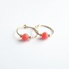 Pink Coral Beaded Hoop Earrings ~ Handmade by The Tiny Tree Frog Jewellery
