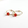 Red Carnelian Gemstone Beaded Hoop Earrings ~ Handmade by The Tiny Tree Frog Jewellery