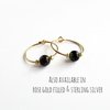 Black Tourmaline Gemstone Beaded Hoop Earrings ~ October Birthstone ~ Handmade by The Tiny Tree Frog Jewellery