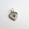 Hand Stamped Sterling Silver Heart Shaped Paw Print Charm ~ Handmade by The Tiny Tree Frog Jewellery