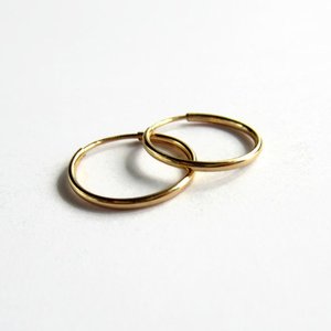 Single or Pair of 16mm 14K Gold Filled Hoop Earrings ~ The Tiny Tree Frog Jewellery