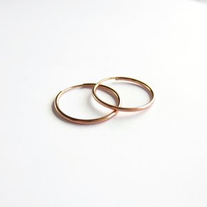 Single or Pair of Rose Gold Filled Hoop Earrings ~ 20mm