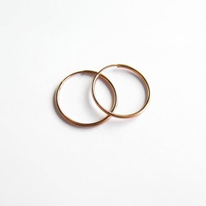 Single or Pair of Rose Gold Filled Hoop Earrings ~ 20mm