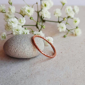 Pure copper thin band finger or thumb ring, handcrafted by The Tiny Tree Frog Jewellery