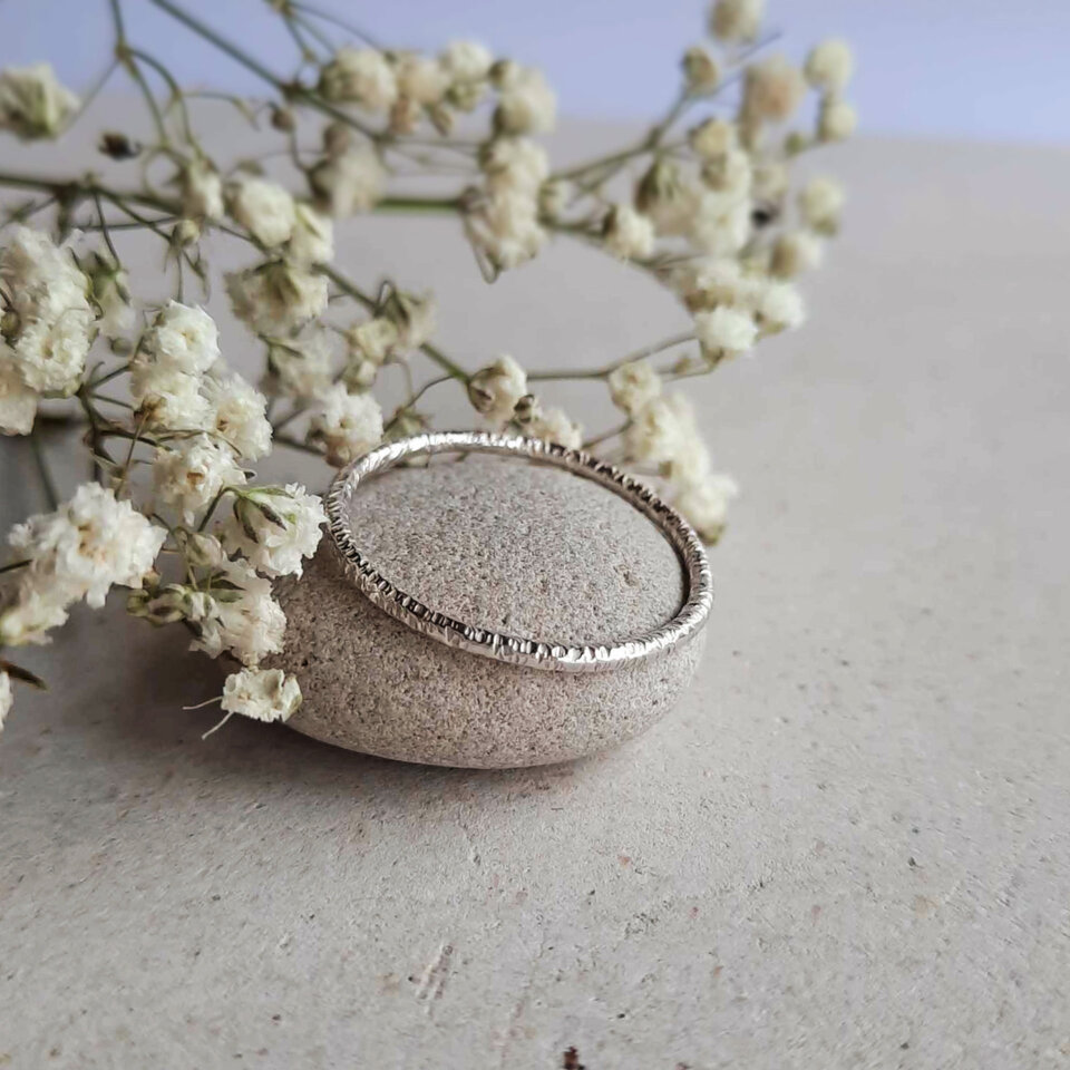 Sterling Silver Thin Band Ring for Budget Wedding, Handcrafted by The Tiny Tree Frog Jewellery
