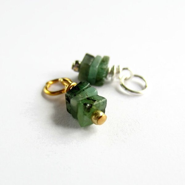 Emerald Gemstone Charm ~ May Birthstone ~ Handmade by The Tiny Tree Frog Jewellery