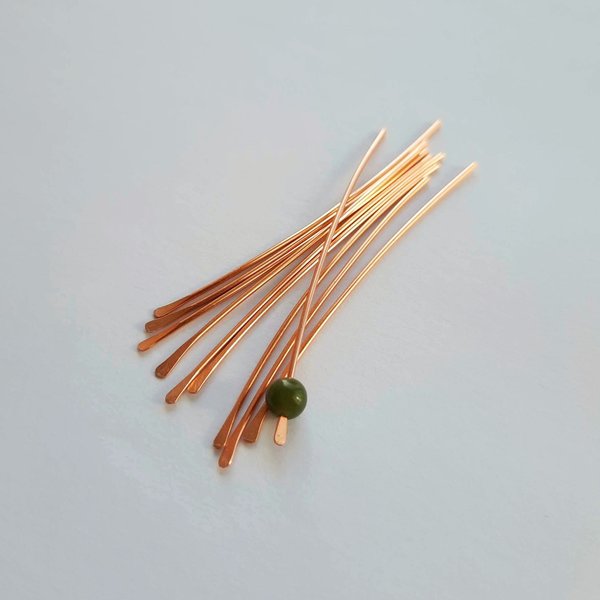 Hammered Pure Copper Paddle Head Pins ~ Set of 10 ~ Handmade by The Tiny Tree Frog Jewellery