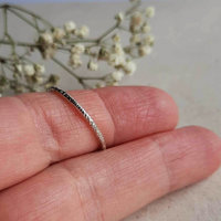 Sterling Silver Hammer Textured Finger, Midi or Thumb Ring, Artisan Made by The Tiny Tree Frog Jewellery