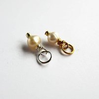Tiny Cream Freshwater Pearl Charm ~ June Birthstone ~ Handmade by The Tiny Tree Frog Jewellery