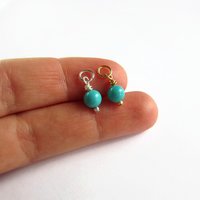 Turquoise Gemstone Charm ~ December Birthstone ~ Handmade by The Tiny Tree Frog Jewellery