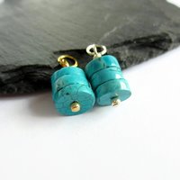 Turquoise Gemstone Triple Stack Charm ~ December Birthstone ~ Handmade by The Tiny Tree Frog Jewellery