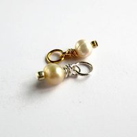 Tiny Cream Freshwater Pearl Charm ~ June Birthstone ~ Handmade by The Tiny Tree Frog Jewellery