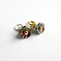 Tiny Crystal Vitrail Glass Flower Charm ~ Handmade by The Tiny Tree Frog Jewellery