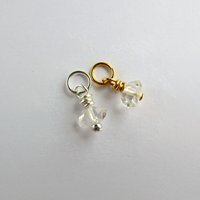 Herkimer Diamond Gemstone Charm ~ April Birthstone ~ Handmade by The Tiny Tree Frog Jewellery