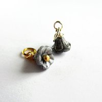 Tiny Grey Czech Glass Flower Charm ~ Handmade by The Tiny Tree Frog Jewellery
