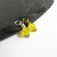 Citrine Yellow Crystal Charm ~ Handmade by The Tiny Tree Frog Jewellery