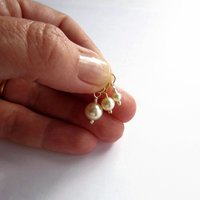 Cream Crystal Pearl Charm ~ June Birthstone ~ Handmade by The Tiny Tree Frog Jewellery
